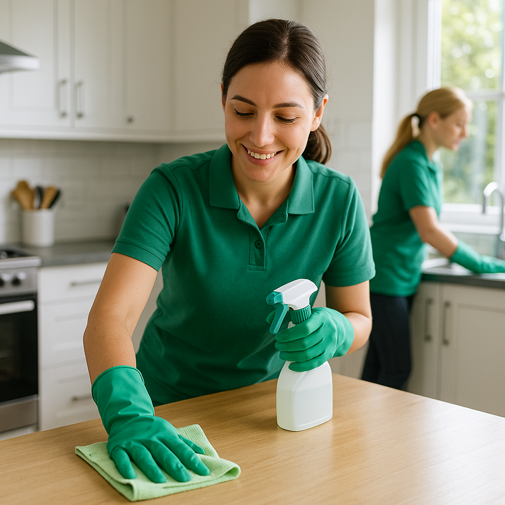 Side-bar image of two woman cleaning in a sparkling clean kitchen
